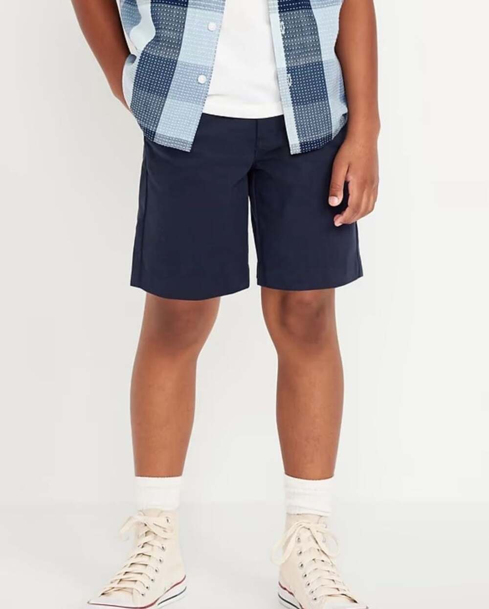 NEW Old Navy Knee Length Twill Shorts For Boys Navy Blue Size 14